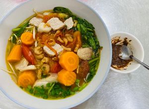 Hình của món Bún riêu tôm khô (nhà có gì dùng nấy).