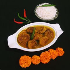 A picture of Raw Banana Kofta Curry.