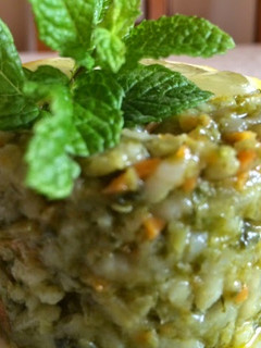 Una foto de Arroz verde (Arroz meloso)