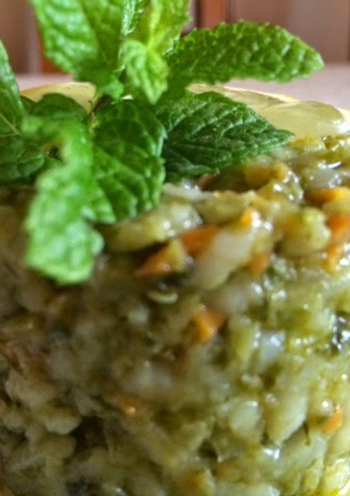 Una foto de Arroz verde (Arroz meloso)