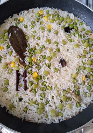 A picture of Mater pulao (peas rice).