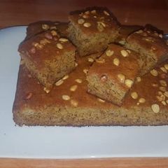 A picture of Banana Sponge Cake with nuts #myspecialeastercontest.