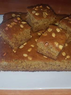 A picture of Banana Sponge Cake with nuts #myspecialeastercontest.