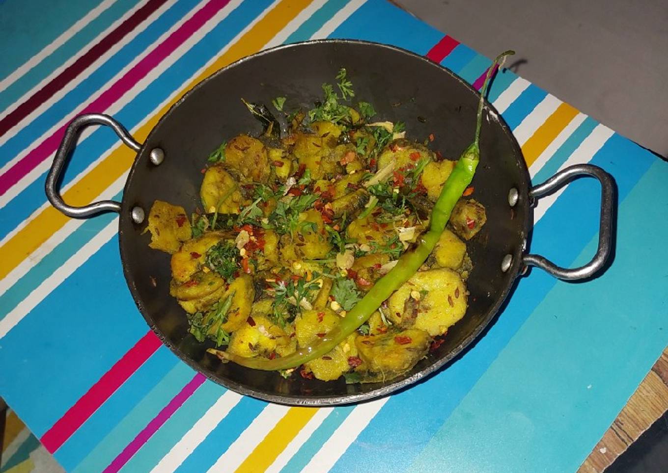 Raw Banana sabzi