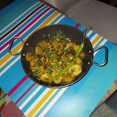 A picture of Raw Banana sabzi.