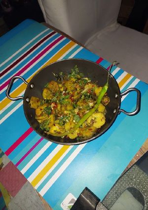 A picture of Raw Banana sabzi.