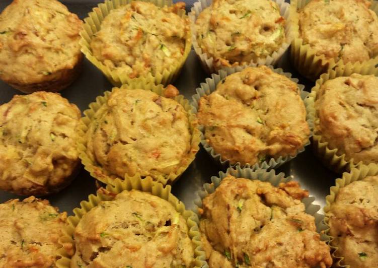 Zucchini Carrot Apple Muffins