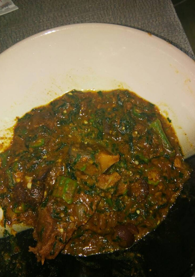 A picture of Lazy Man Okro Soup.
