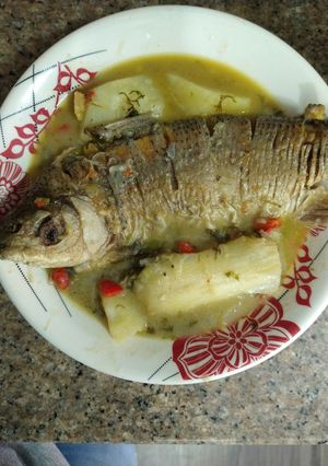 Una foto de Bocachico en leche de coco