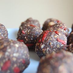 A picture of On-the-goji mocha truffles.