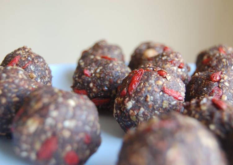 On-the-goji mocha truffles