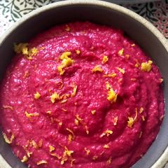 Beetroot and white bean dip - vegan A picture of Beetroot and white bean dip - vegan.