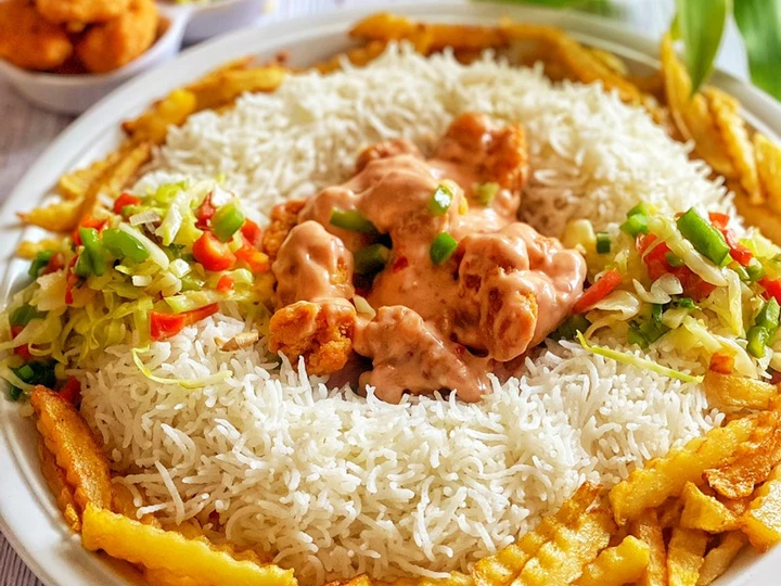 Recipe Saucy Crispy chicken dengan nasi goreng dan sayuran which Delicious