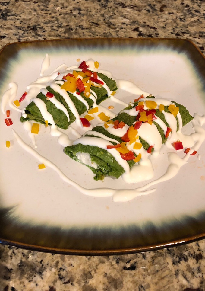 Una foto de Crepas de espinacas