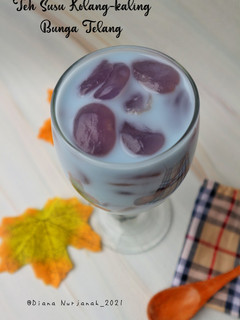 Foto resep Teh Susu Kolang-kaling Bunga Telang