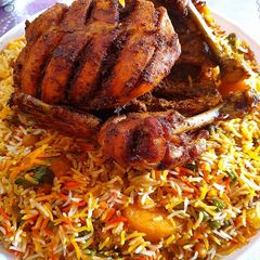 A picture of Chatpati chargha biryani.