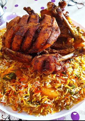 A picture of Chatpati chargha biryani.
