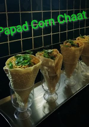 A picture of Papad Corn Chaat.