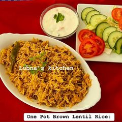 A picture of One Pot Brown Lentil Rice:.