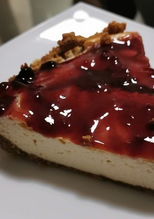 Una foto de Pay de queso delicioso