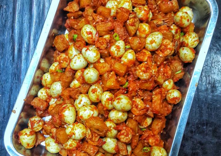 24. Balado Telur Puyuh🥚, Udang 🦐, dan Kentang 🥔