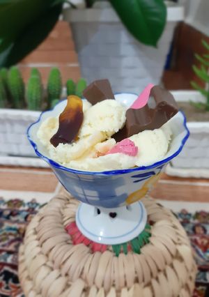 عکسی از دستور بستنی وانیلی