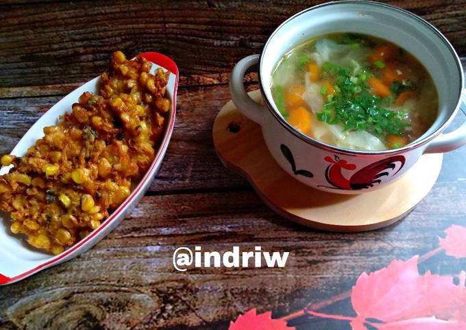 Bagaimana Bikin Sayur Sop + Bakwan Jagung, Menggugah Selera