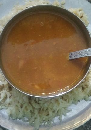 A picture of Rajma rice.