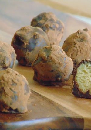 A picture of Easter Marzipan Truffles.