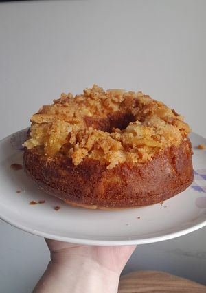 Una foto de Torta invertida de manzana 🍎