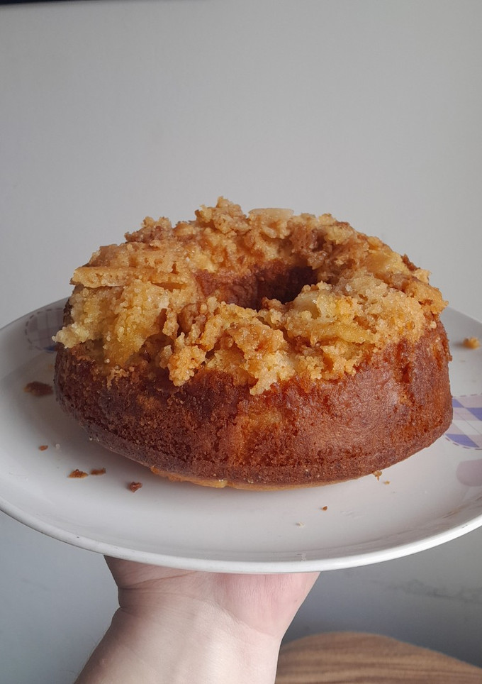 Una foto de Torta invertida de manzana 🍎