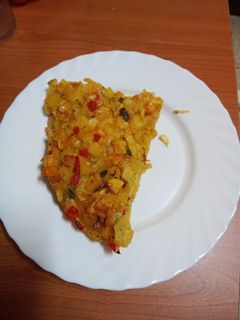 Una foto de Tortilla de papas a la hortelana al horno