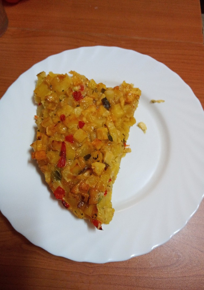 Una foto de Tortilla de papas a la hortelana al horno