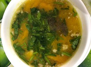 Hình của món Canh bí đỏ thịt băm.