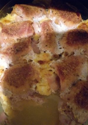 Töltött karaj tepsiben sütve recept fotója