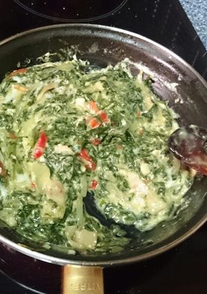 Una foto de Espinacas con verduras