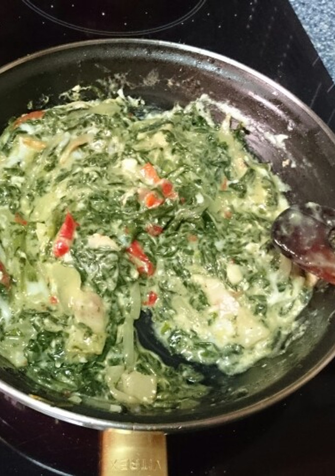 Una foto de Espinacas con verduras