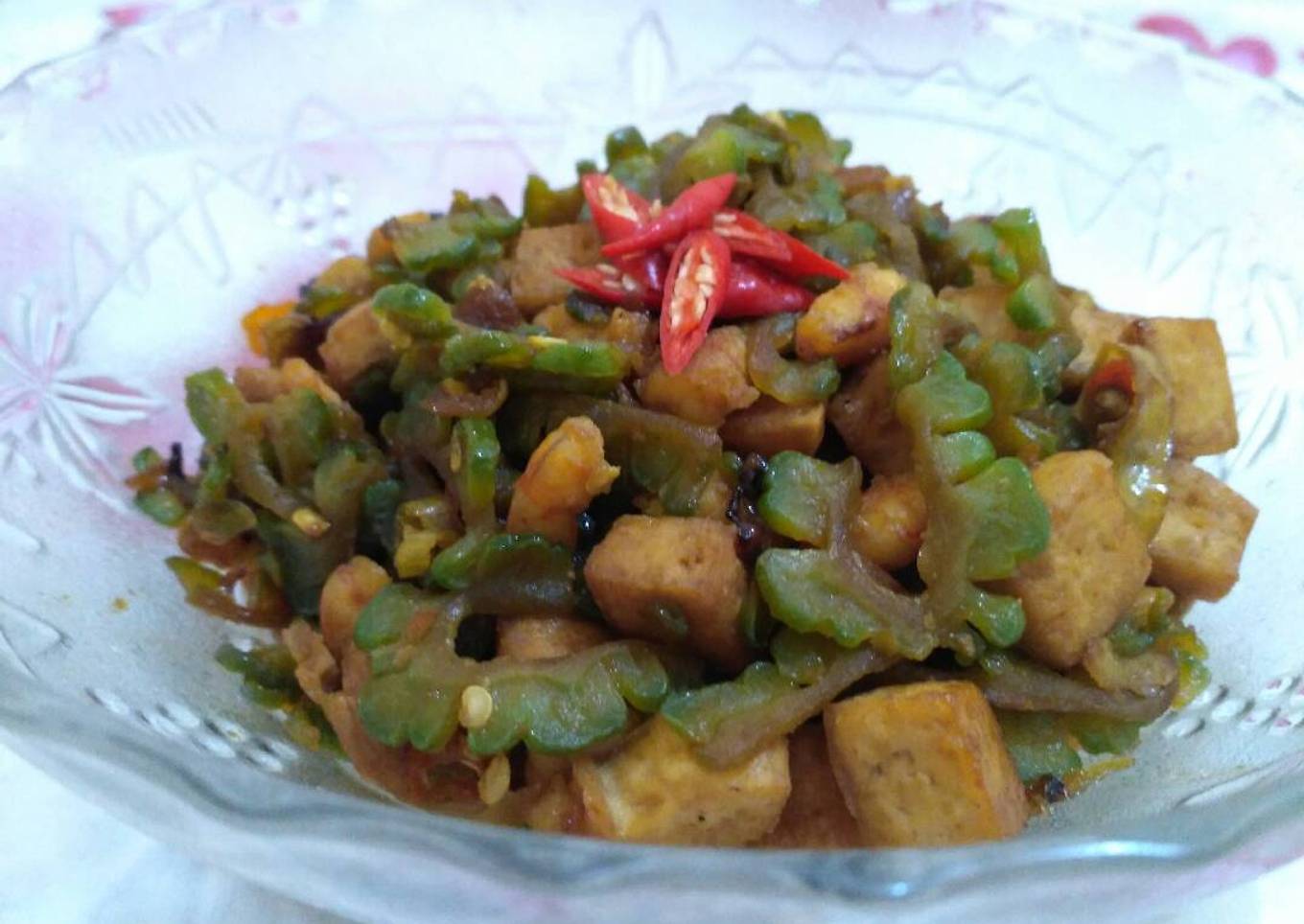 Tumis Paria Tahu Udang