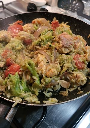 Foto di Salmone e broccoli con riso