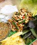 Tép rang cuốn bánh tráng