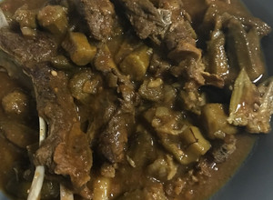 صورة لوصفة بامية بالريش الضانى