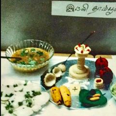 IDLI POOJA THALI. EVERYTHING IS MADE OUT OF IDLIES.Coconut, banana,apple, etc A picture of IDLI POOJA THALI. EVERYTHING IS MADE OUT OF IDLIES.Coconut, banana,apple, etc.