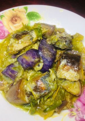 Foto resep Terong sambal ijo + ikan asin peda