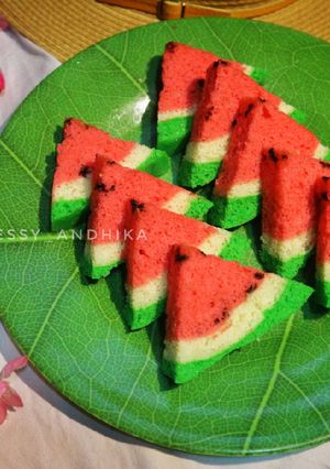 Foto resep Bolu semangka kukus 🍉🍉