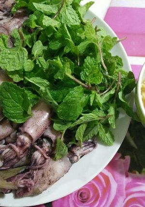 Hình của món Mực Cơm Hấp Nhanh.