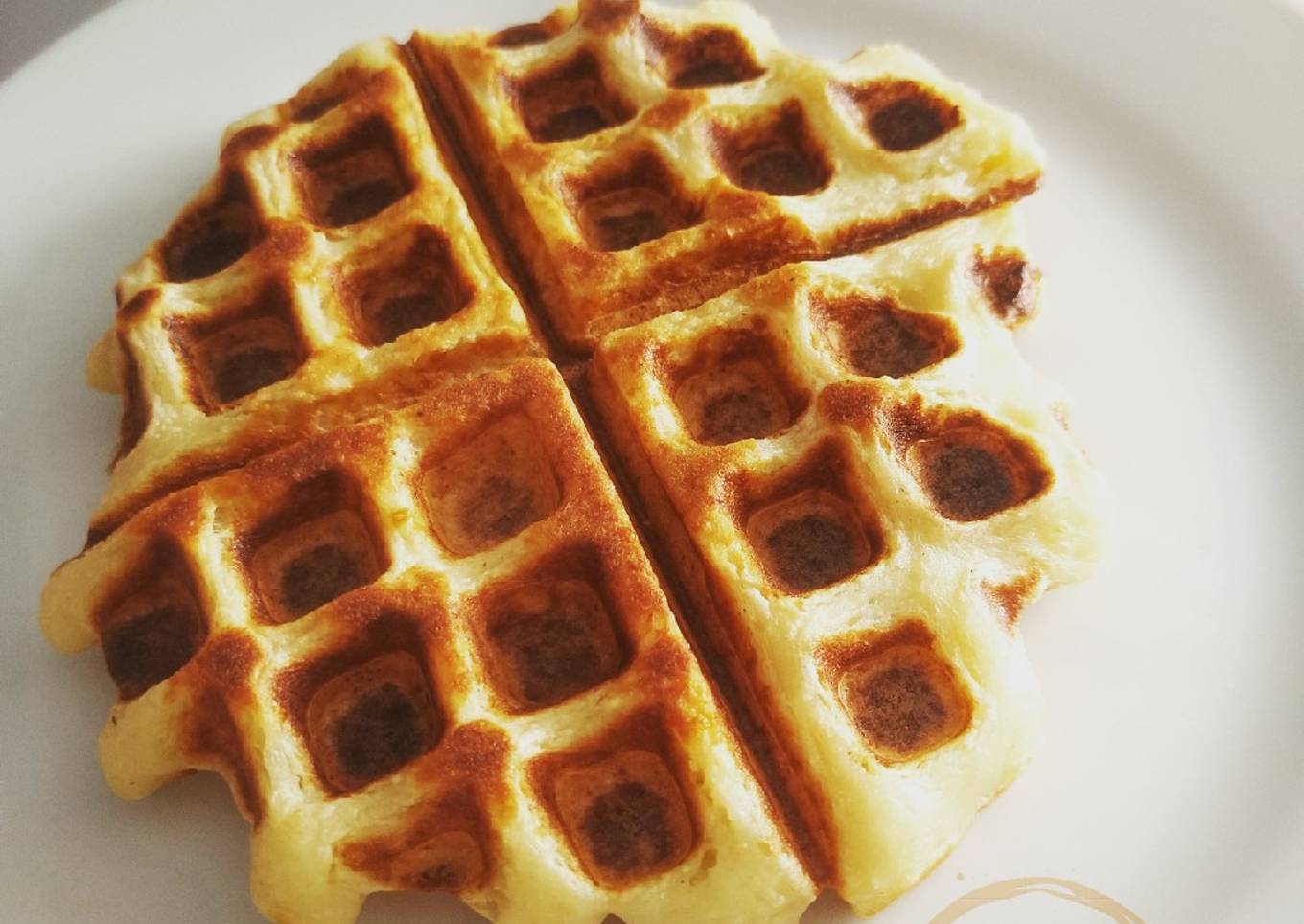 Waffle de yuca con queso