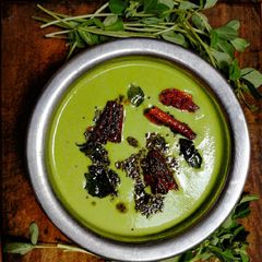 Fenugreek /Methi Leaves Tambuli or Tambli A picture of Fenugreek /Methi Leaves Tambuli or Tambli.
