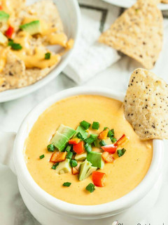 A picture of Homemade Nacho Queso Cheese Dip.