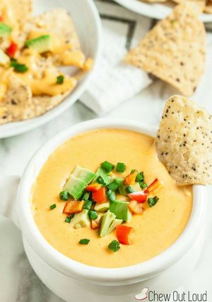 A picture of Homemade Nacho Queso Cheese Dip.