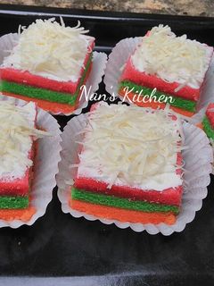Foto resep Bolu pelangi kukus (irit 1 telur)